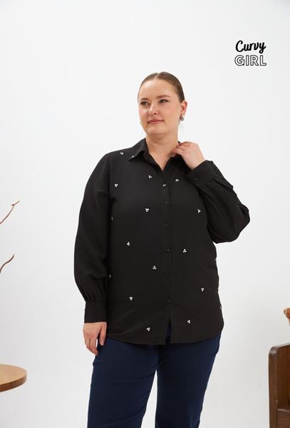 Immagine di CURVY GIRL ELEGANT BLOUSE WITH SPARKLY CRYSTALS